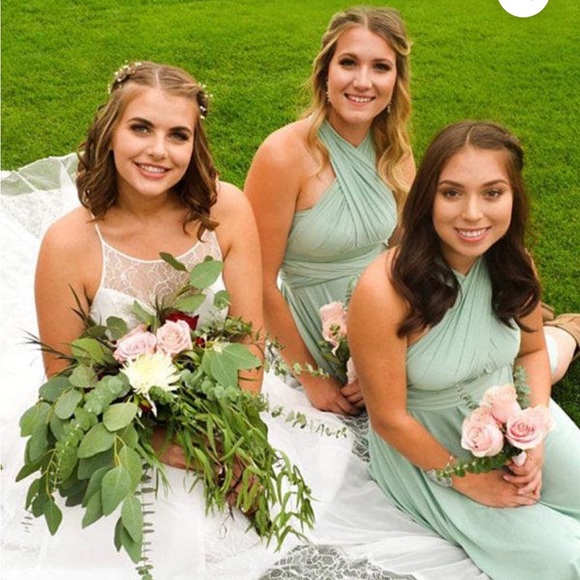 Sage green multi-way infinity dress - Picture 2 of 3